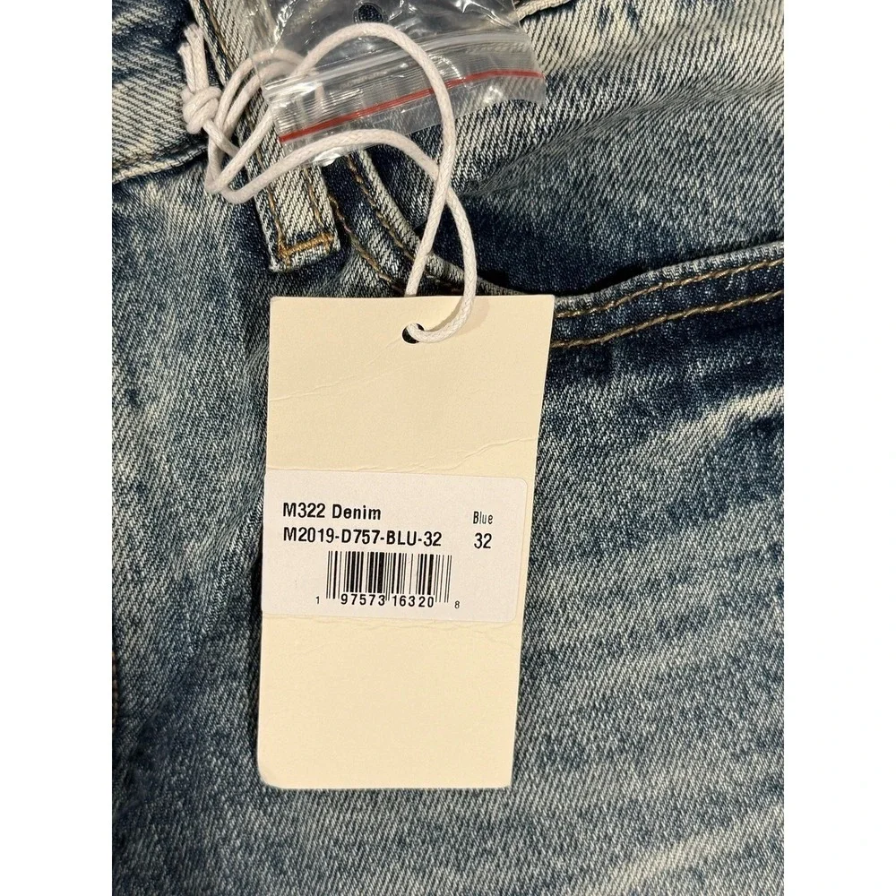 NWT mnml D757 Slim Acid Wash Denim Jeans Blue Men's 32 M322
